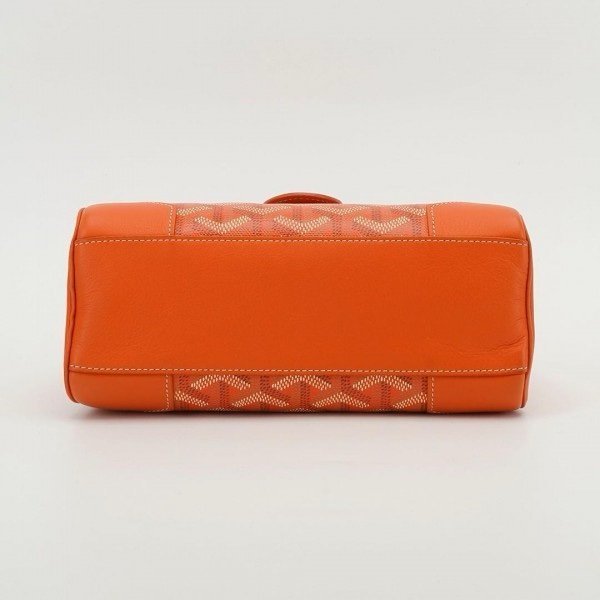 Goyard Orange Goyardine Coated Canvas and Leather Mini Saigon Top Handle Bag - Image 3