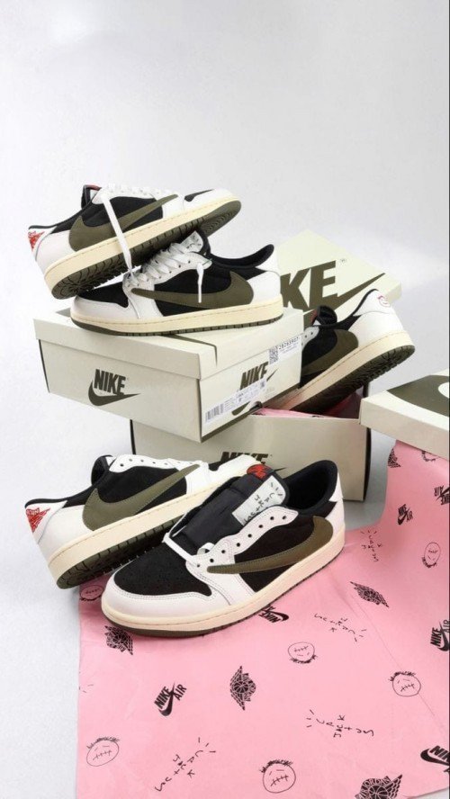 TRAVIS SCOTT x jordan 1 low og OLIVE SEMI UA for her - Image 4