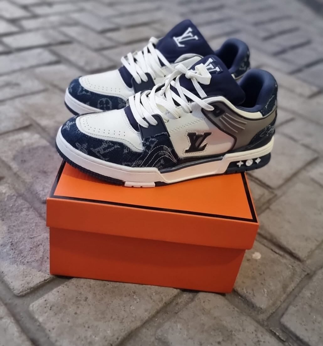 *Louis Vuitton Trainer "Denim-Blue" (1st Time In India & With OG Box Packing) - Image 5