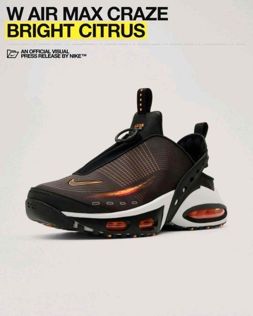 Nikee Airmax Craze Black Platinum Tint Bright Citrus 282