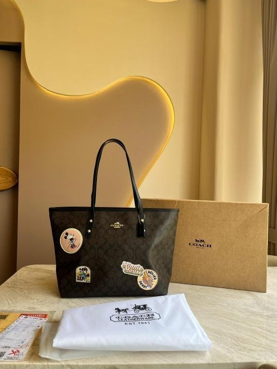COACH SIGNATURE DISNEY EDITION TOTE BAG WITH OG ACCESSORIES