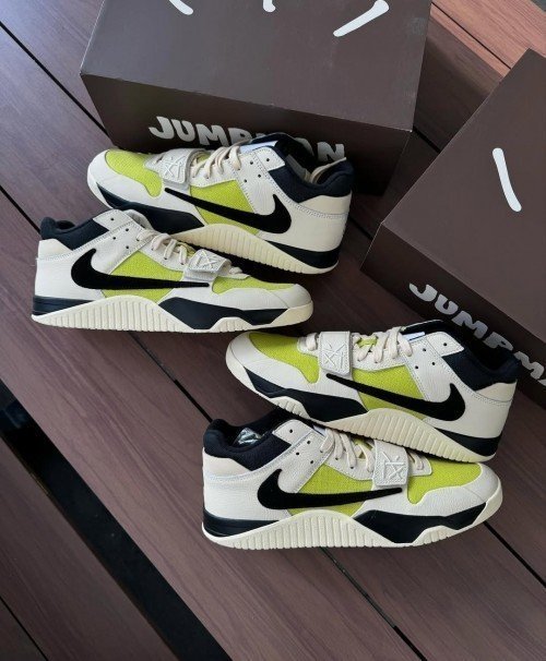 Nikee travis scott x jordan jumpman jack trainer bright cactus