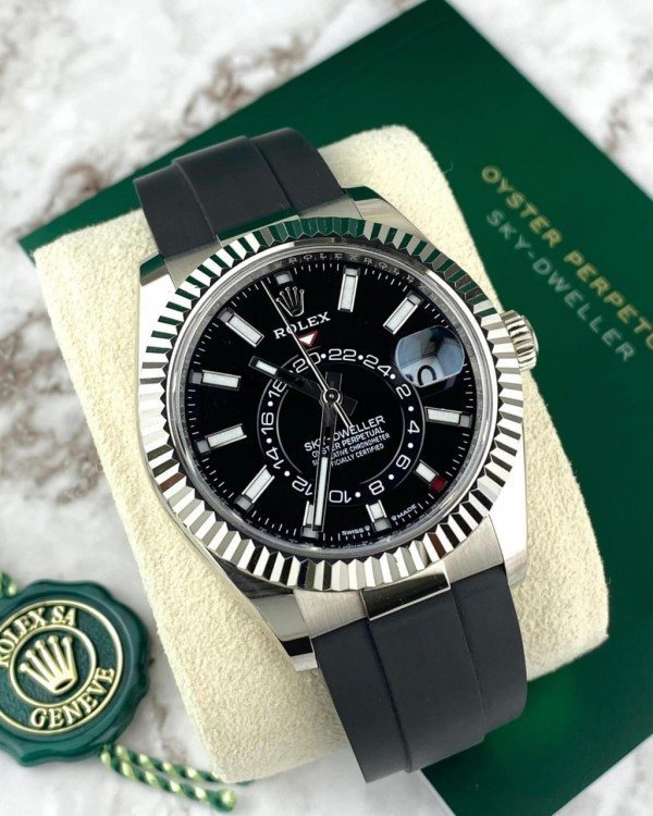 ROLEX SKY DWELLER BELT SILVER BLACK - Image 4