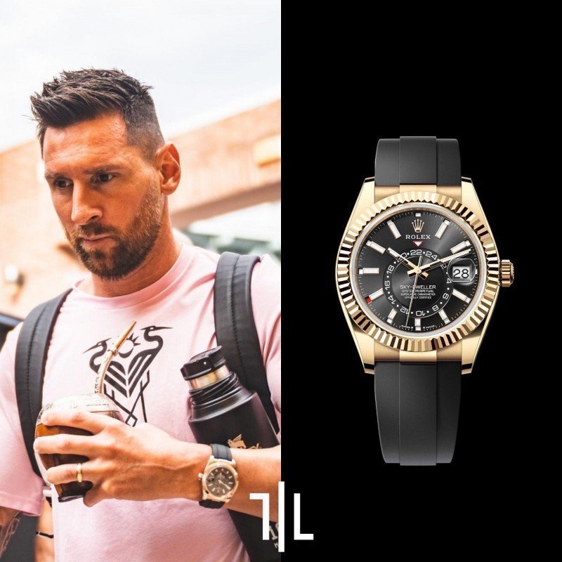 ROLEX SKY DWELLER BELT GOLD BLACK MESSI EDITION