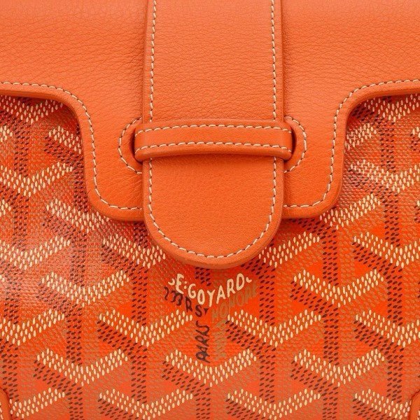 Goyard Orange Goyardine Coated Canvas and Leather Mini Saigon Top Handle Bag - Image 8
