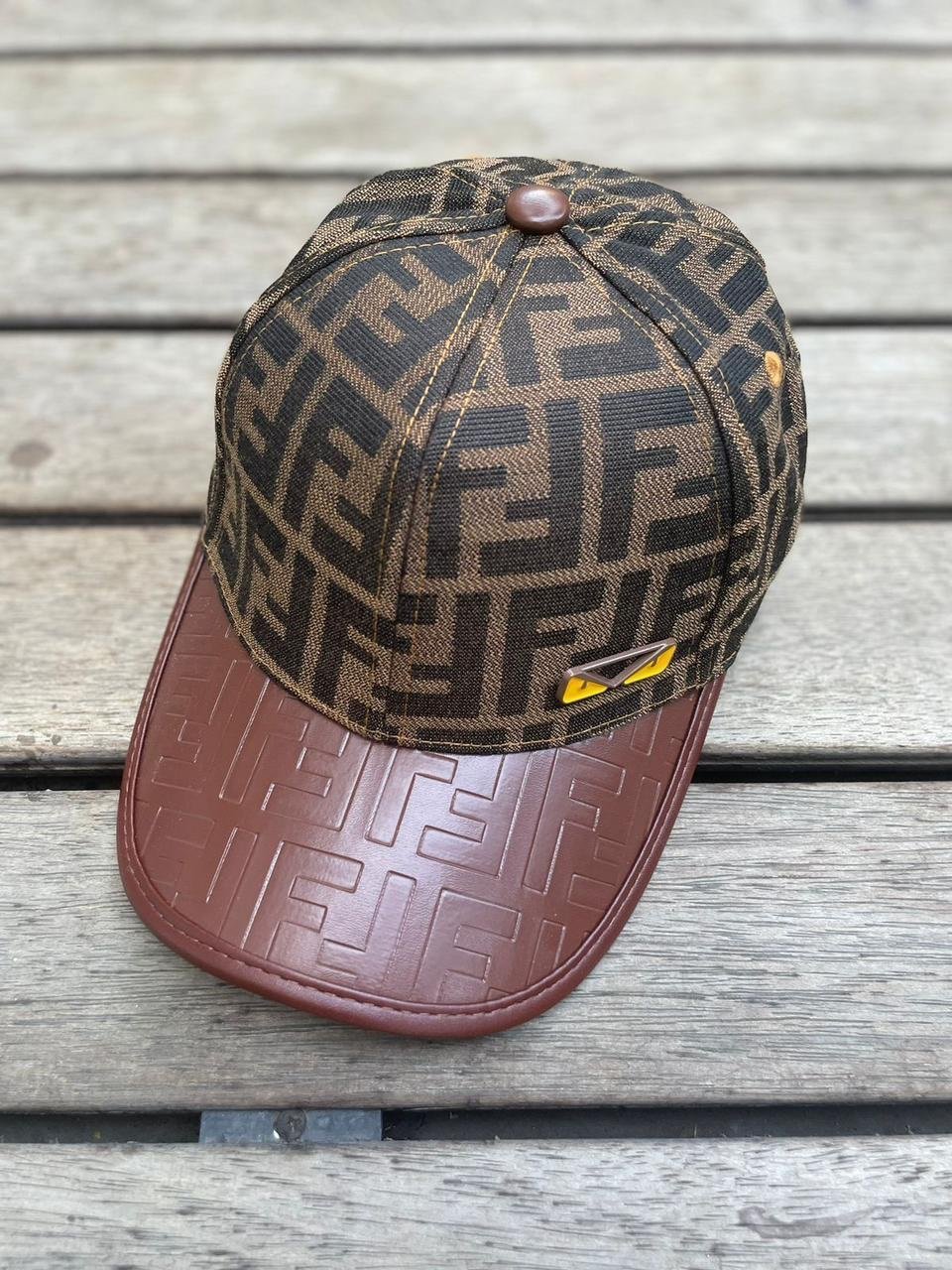 Fendi Brown Leather Cap