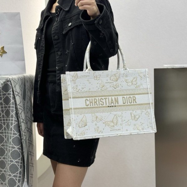 Dior Book Tote Premium Oblique With OG Box & Dust Bag & Scarf (Butterfly-824)