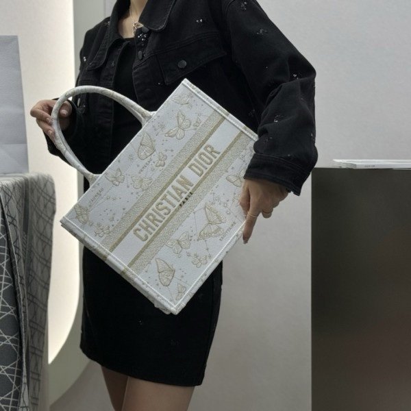 Dior Book Tote Premium Oblique With OG Box & Dust Bag & Scarf (Butterfly-824) - Image 3