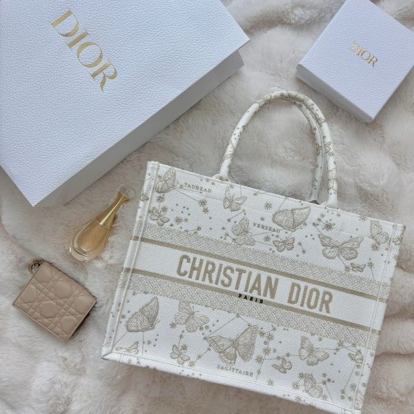 Dior Book Tote Premium Oblique With OG Box & Dust Bag & Scarf (Butterfly-824) - Image 4