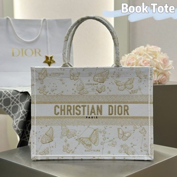 Dior Book Tote Premium Oblique With OG Box & Dust Bag & Scarf (Butterfly-824) - Image 5