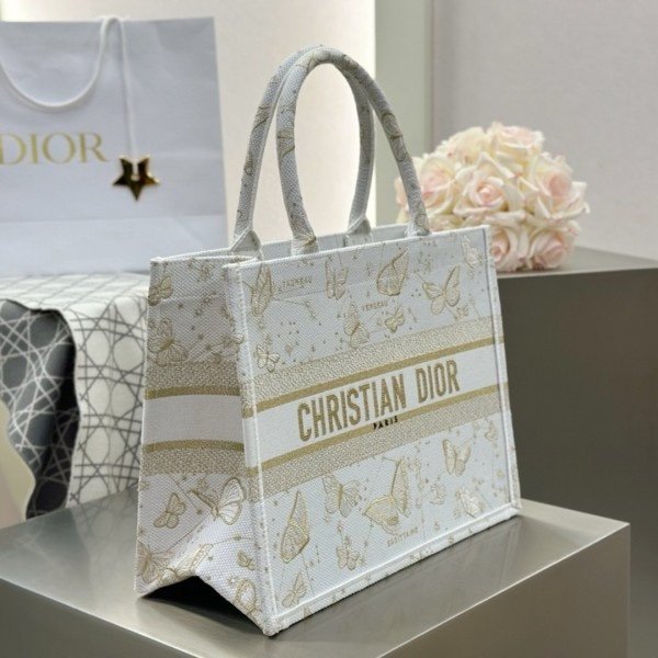 Dior Book Tote Premium Oblique With OG Box & Dust Bag & Scarf (Butterfly-824) - Image 6