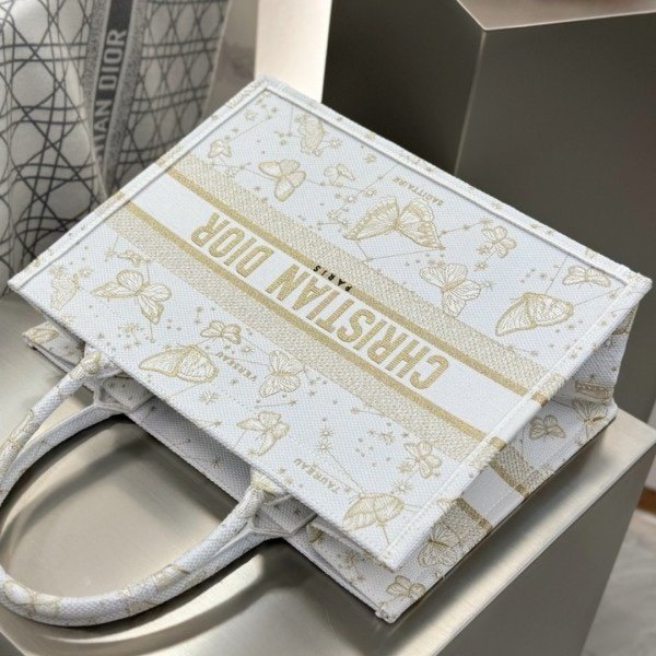 Dior Book Tote Premium Oblique With OG Box & Dust Bag & Scarf (Butterfly-824) - Image 7