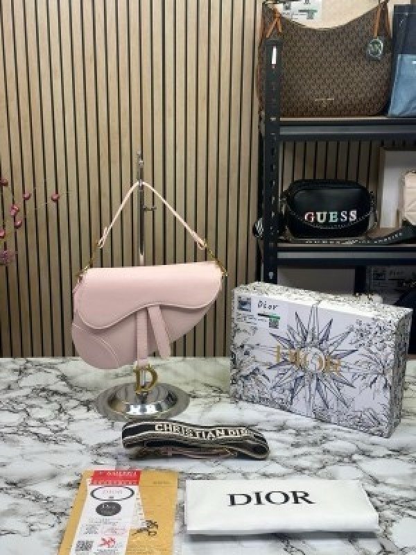 Christian dior saddle with box and dust bag (pink)